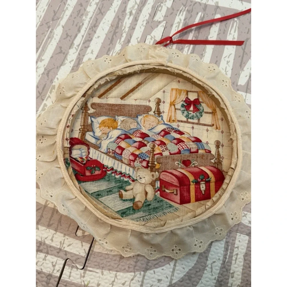 Handmade Christmas Bedroom Sleeping Kids Wall Decor with Teddy Bear